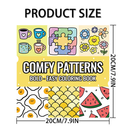 Creative Painting Book - 20x20cm Illustrated Art Book with 24 Pages of Various Patterns for Fun Good Vibrations