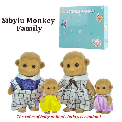 Box Packing Forest Family Reindeer Bunny Panda Animal Simulation Dollhouse Playset Play House Toy Accessories Xmas Gift for kids Good Vibrations