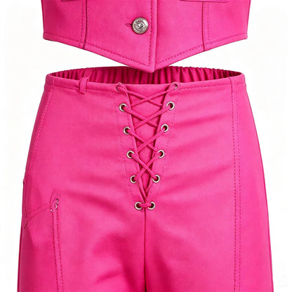 Pink Cowgirl Costume Girls Outfit Sets Vest Flared Pants Kids Halloween Costumes Good Vibrations