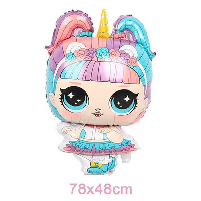 Girl Surprise Theme Backdrop Cute Shiny Doll Birthday Party Decoration Pink Latex Balloon Disposable Tableware Plate Cake Topper Good Vibrations
