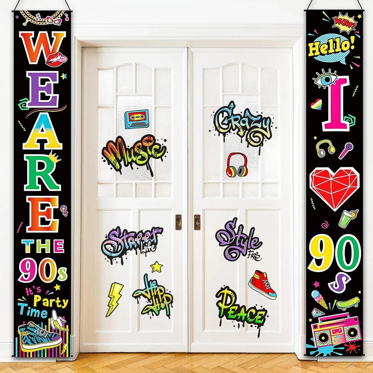 1970s Theme Party Retro Disco Porch Sign 70's Party Rock Boogie Wall Banner Birthday Decoration Good Vibrations