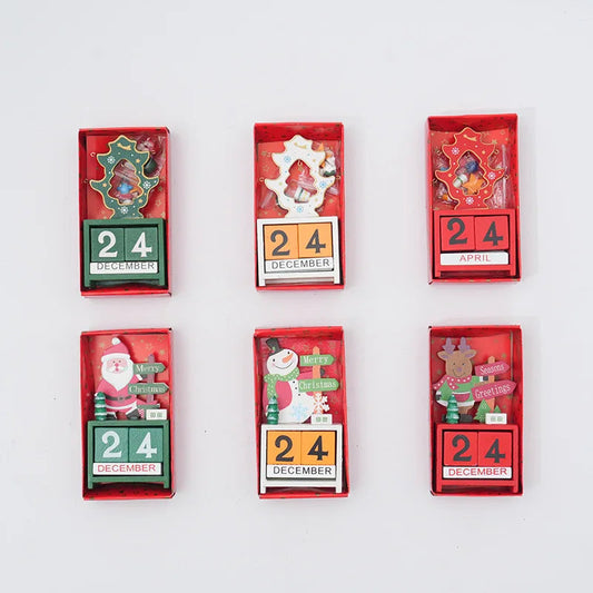Christmas Gifts Wooden Calendar Tabletop Ornaments Santa Claus Christmas Tree Decorations Home Decoration Accessories Good Vibrations