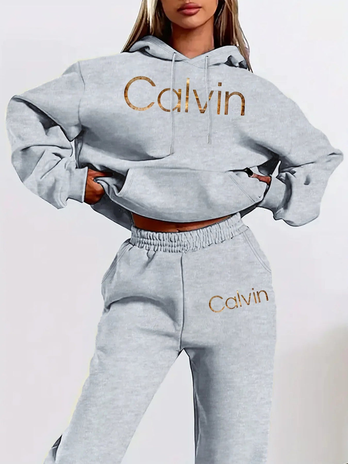 Women's fashion pullover and pants set, printed design set, women's fall/winter pullover outfit plus size woman clothes outfits Good Vibrations