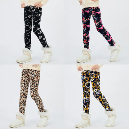 SheeCute Girls Winter Warm Pants Kids Fleece Lined Leggings for 3-11 Years SCW8101 Good Vibrations