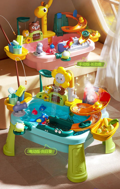 Children's kitchen toys electric fun water play water wash basin fishing dishwashing home role-playing baby early education toy Good Vibrations