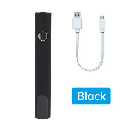 Black 510 Thread Battery Pen with USB charger, portable design for electronics repair.
