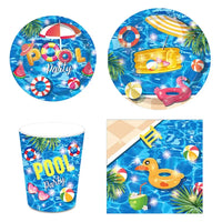 Tropical Party Disposable Tableware Set Plates Cups Napkins Hawaiian Birthday Party Supplies Summer Pool Aloha Luau Party Decor Good Vibrations