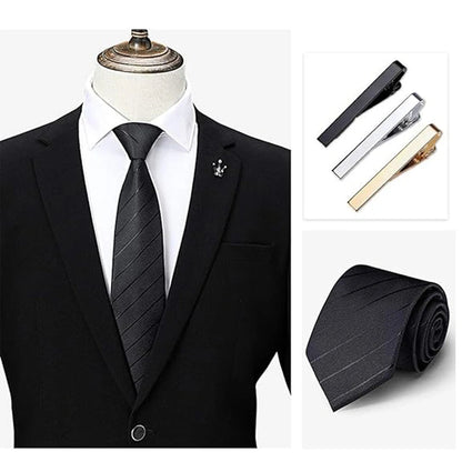 1 or 3 Pack Tie Clips for Men Long Styles Tie Bar Clip Set Square Edges Tie Tack Pins Necktie Bar Necktie Wedding Business Clips Good Vibrations