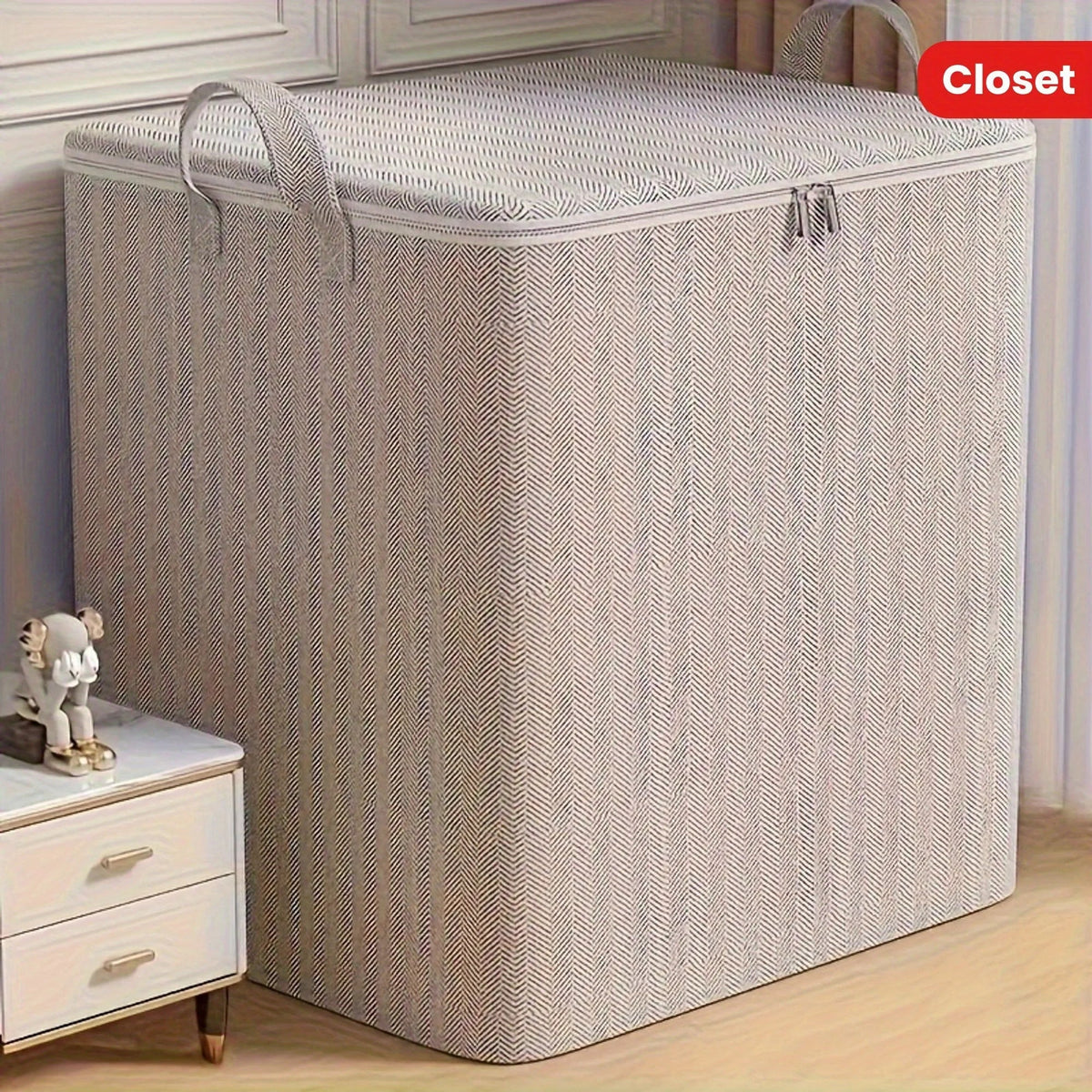 Extra Large Storage Box with Lid Modern Space Saving Design Durable for Clothes Bedding Home Organization Wardrobe Moving Good Vibrations
