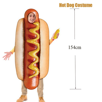 Unisex Women Men Hot Dog Baguette Chili Cupcake Tuna Croissant Potato Pizza Donut Fancy Dress Up Adult Couple Halloween Costume Good Vibrations