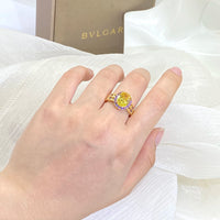 Trendy Citrine Ring for Women Geometry 925 Stamp Fine Jewelry with Oval Gemstones Blue Yellow Pink Zircon Rings Party Good Vibrations