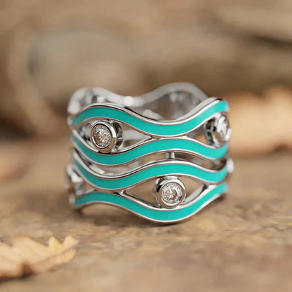 2026 Aesthetic Enamel Flower Finger Ring for Women Wedding Party New 2026  Silver Color Luxury Cubic Zirconia Jewelry Gift Good Vibrations