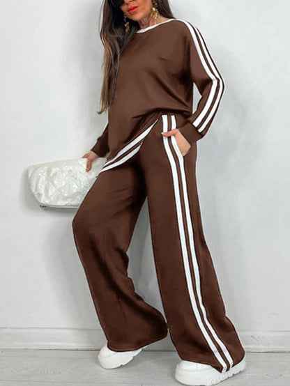 2025 Women's Sweat Suit Spring Autumn New Leisure Clothing Fashion Elegant Tops T-shirt Pants 2 Two Piece Set For Women Good Vibrations