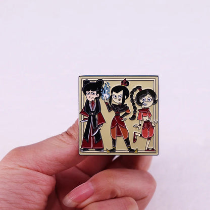 Avatar The Last Airbender Azula Mai and Ty Lee funny manga badge cartoon brooch pins jewelry Good Vibrations
