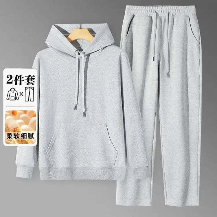 2026 Men's New Straight-Leg Casual Suit Trendy Hooded Sweatshirt and Sweatpants Loose Fit Versatile Casual Autumn Sports Suit Good Vibrations