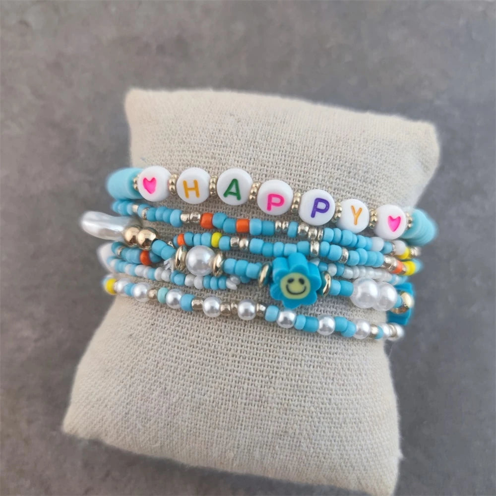 Bracelets Women Evil Eye Bracelet Summer Boho Tassel Chic Beads Pulseras Mujer Bohemian Jewelry Handmade Gift Good Vibrations