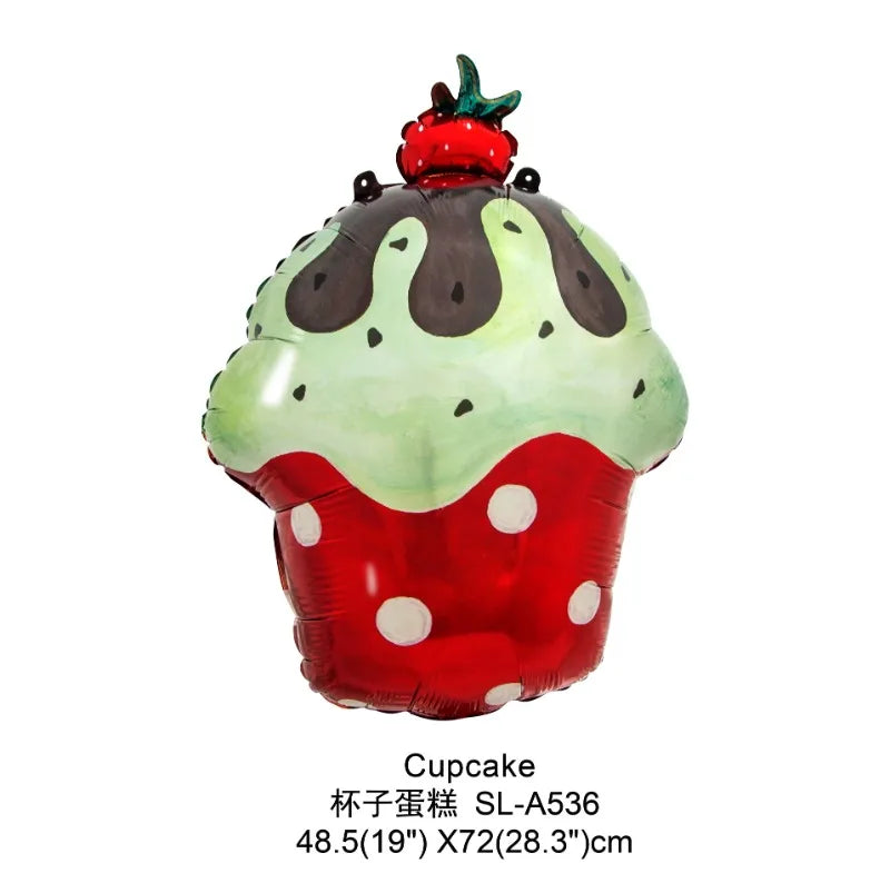 Happy Birthday Cake Aluminum Film Balloons Photo Props Supply Children Baby Birthday Party Decoration Sweet Photos Taking Ballon Good Vibrations