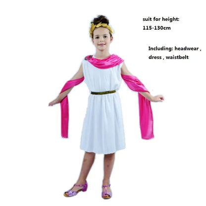 Greek Roman Costume Grecian Goddess Cosplay Clothing Family Party Decor   Decorative Props Boys Girls Child  Halloween Good Vibrations