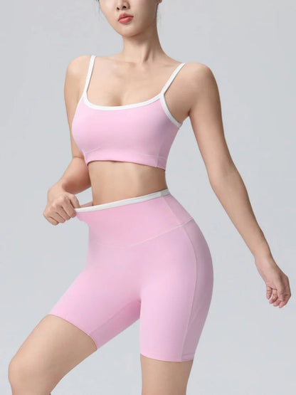 Yoga Sport Outfit for Woman Fitness Women's Two Pieces Short Pant Sets Suits Tracksuit Sportswear Woman Gym Yoga Workout Clothes Good Vibrations