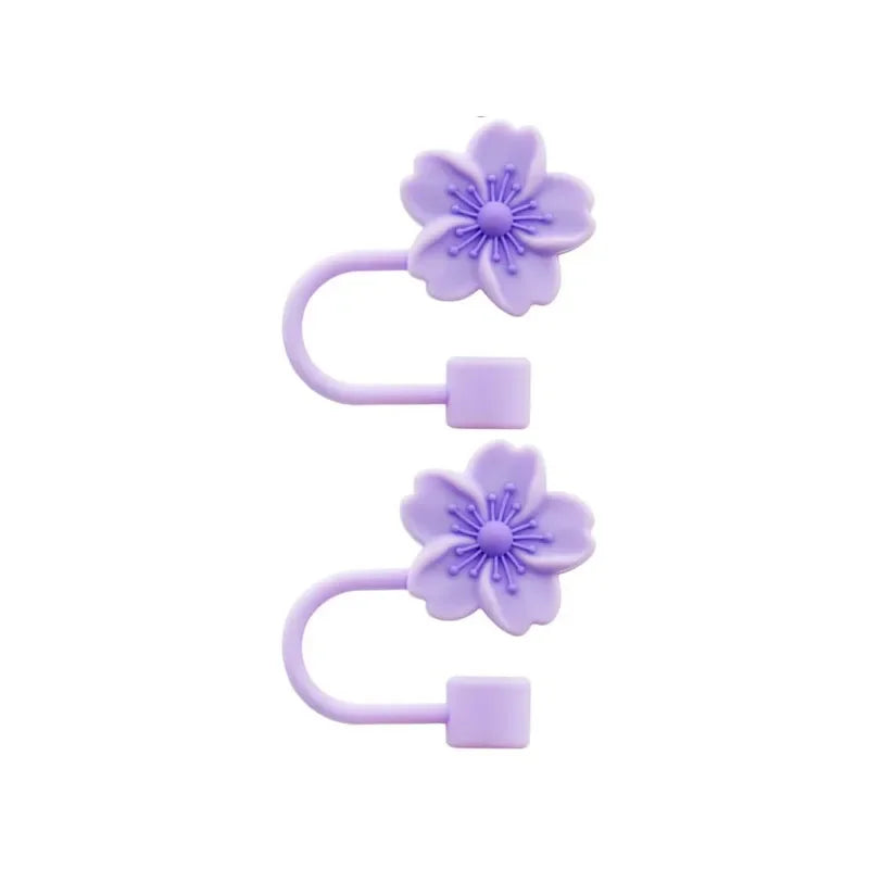 2pcs Straw Cover Cap for Stanley Cup Accessories,Lids Flowers Tip Covers Silicone Straw Topper 10mm Reusable Straw Tips Good Vibrations