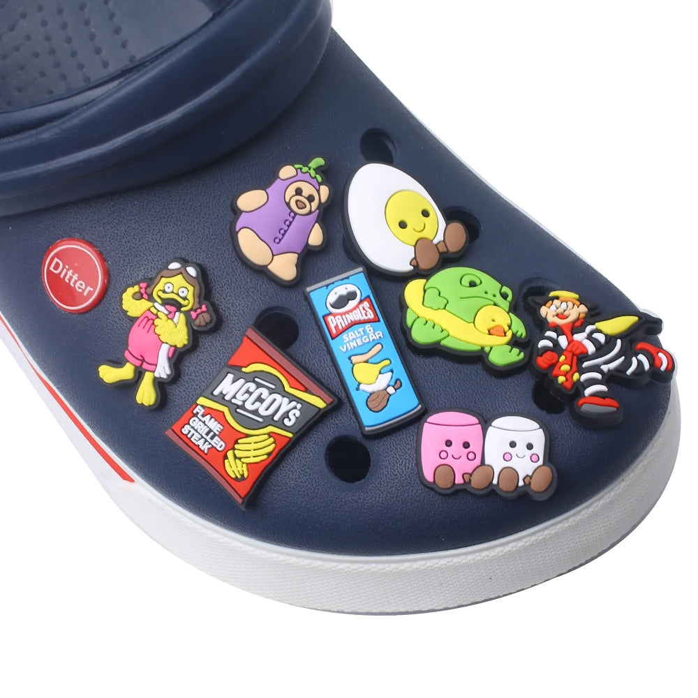 7-18pcs/SET Crisps Plush Toy Series for Shoe Charms Accessories DIY Decoration for Classic Clog Kids Gifts Good Vibrations