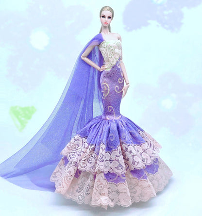 hot Wedding Dress for 30cm bjd Doll Princess Evening Party Clothes Wears Long Dress Outfit Set 30cm 1/6 clothes accessories Good Vibrations