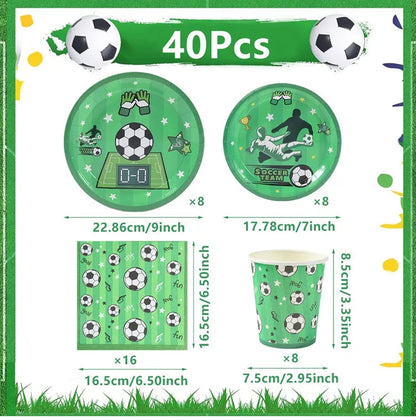 Football Party Disposable Tableware Boys Kids 1st Birthday Party Decorations Sports Soccer Theme Birthday Party Supplies Decor Good Vibrations