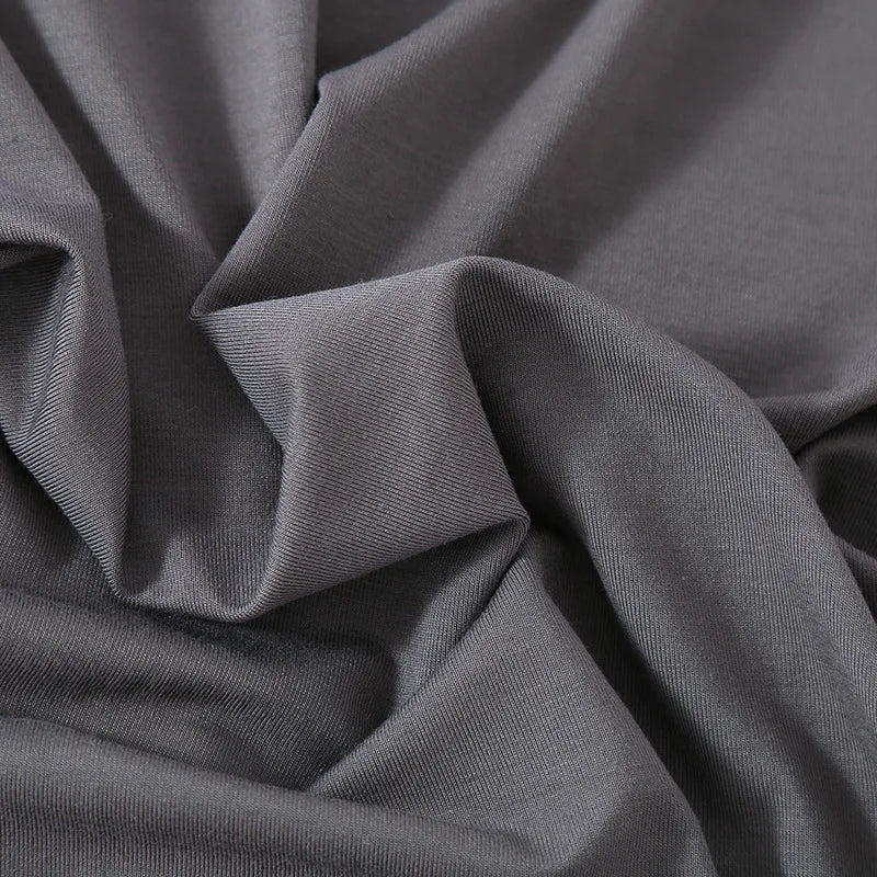 Simple Solid Color Bamboo Men's Pajamas Spring and Summer Short-sleeved Trousers Loose and Wearable Loungewear Suit Good Vibrations