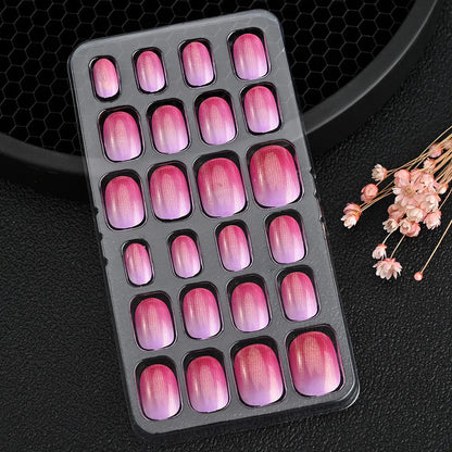 24Pcs/box Kids nails for Girl Cartoon Pattern False Nail Cute Child Fake Nails Tips Kawaii Acrylic Artificial Press on Nail+Tool Good Vibrations