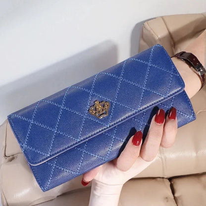 Cute Pink Wallet for Women Plaid PU Leather Long Purse Pocket Money Coin Bag Hasp Phone Holder Stylish Design Good Vibrations