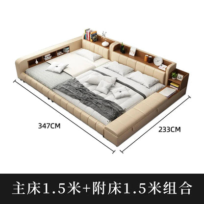 Headboards Double Bed Waterproof Minimalist Multifunctional Luxury Bed Japanese Nightstands Mobili Per La Casa Bedroom Furniture Good Vibrations