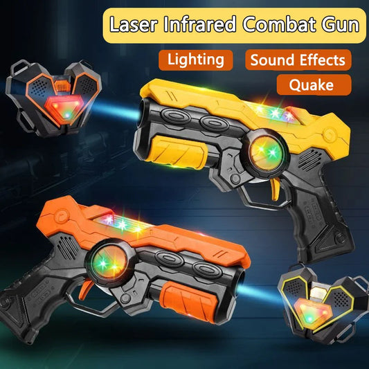 Infrared Toy Guns Play Set kids Laser Tag Battle Game Laser Strike Electric gun Weapon Pistol For Boys Children Indoor Outdoor Good Vibrations