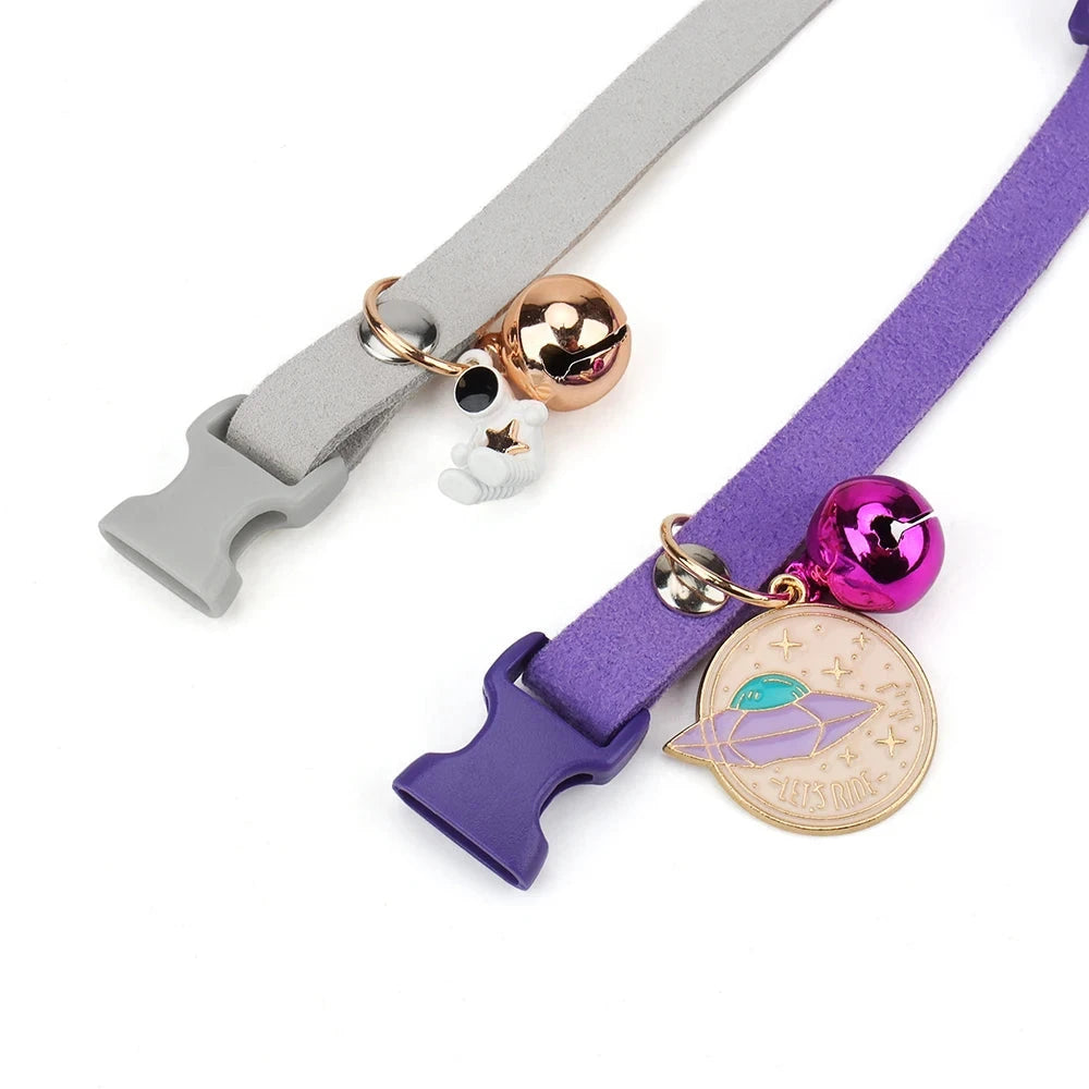 Pet Collar,Cat Collar/Puppy Collar with Bell & Metal Pendant To Prevent Getting Lost Adjustable Size for Puppies and Cats Collar Good Vibrations