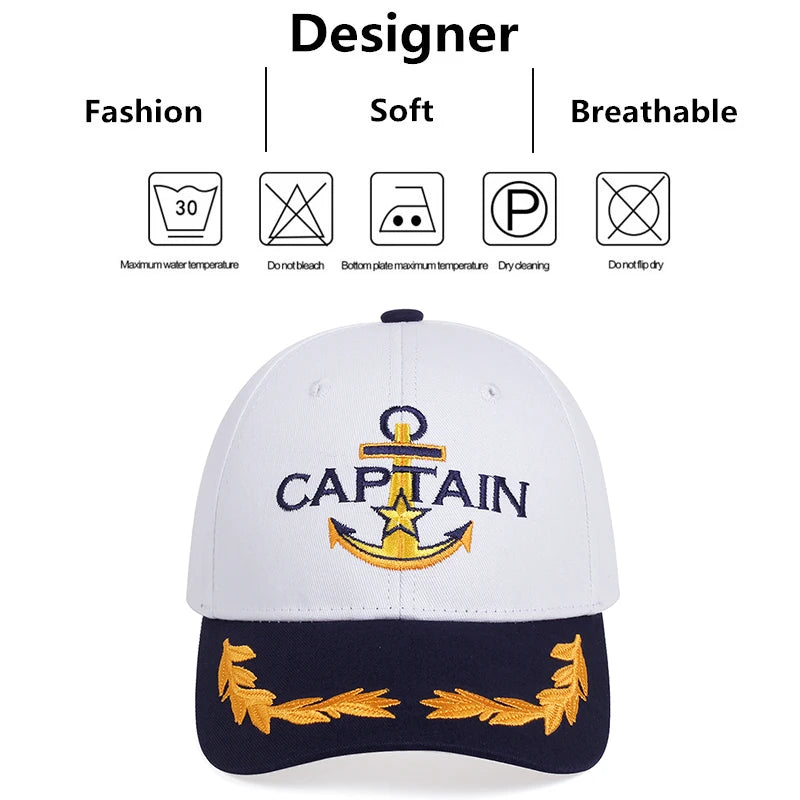 Unisex CAPTAIN/FIRST MATE Embroidery Baseball Caps Spring And Autumn Outdoor Adjustable Casual Hats Sunscreen Hat Good Vibrations