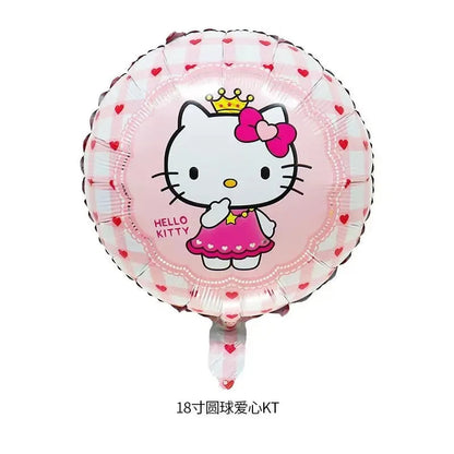 5pcs Hello Kitty Themed Birthday Party Decoration Supplies Kawaii KT Cat 32 Inch Number Foil Balloon Kit Baby Shower Girls Gift Good Vibrations