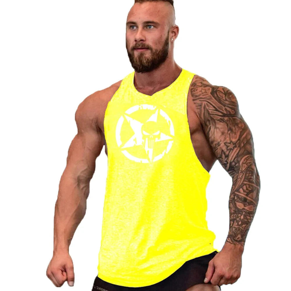 New fashion pure cotton sleeveless shirt vest men's fitness shirt men's undershirt bodybuilding exercise fitness vest fitness me Good Vibrations