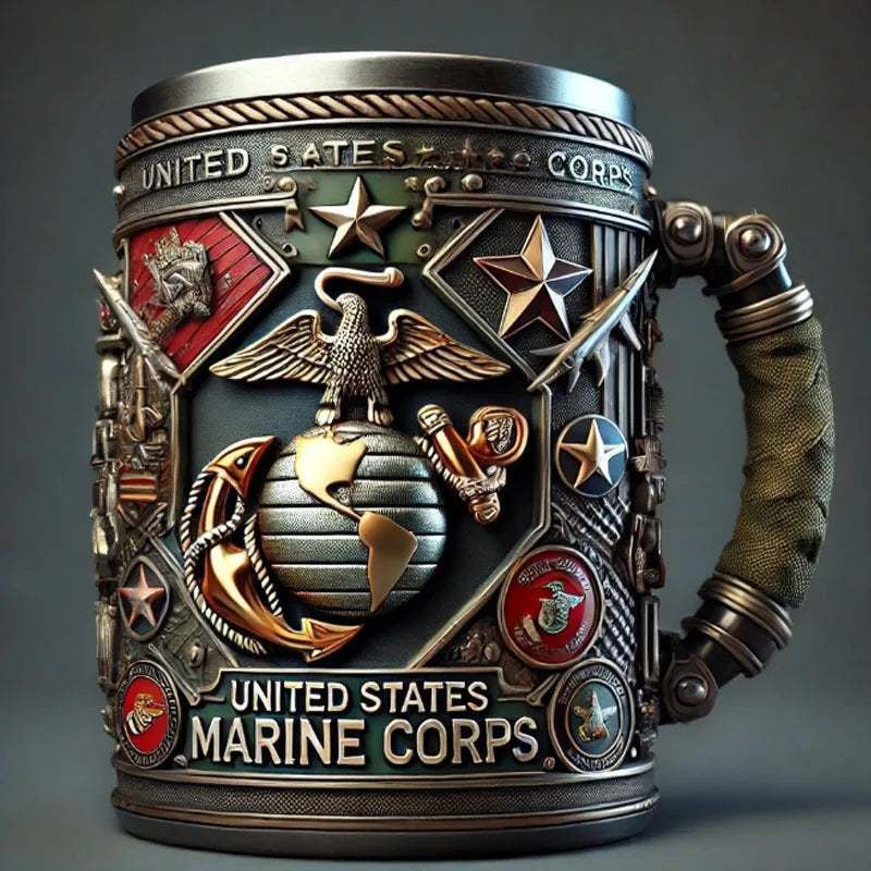 Military 3d Resin Mug, Thematic Coffee Cup With Detailed Sculpture, Unique Gift & Collectible For Enthusiasts Good Vibrations