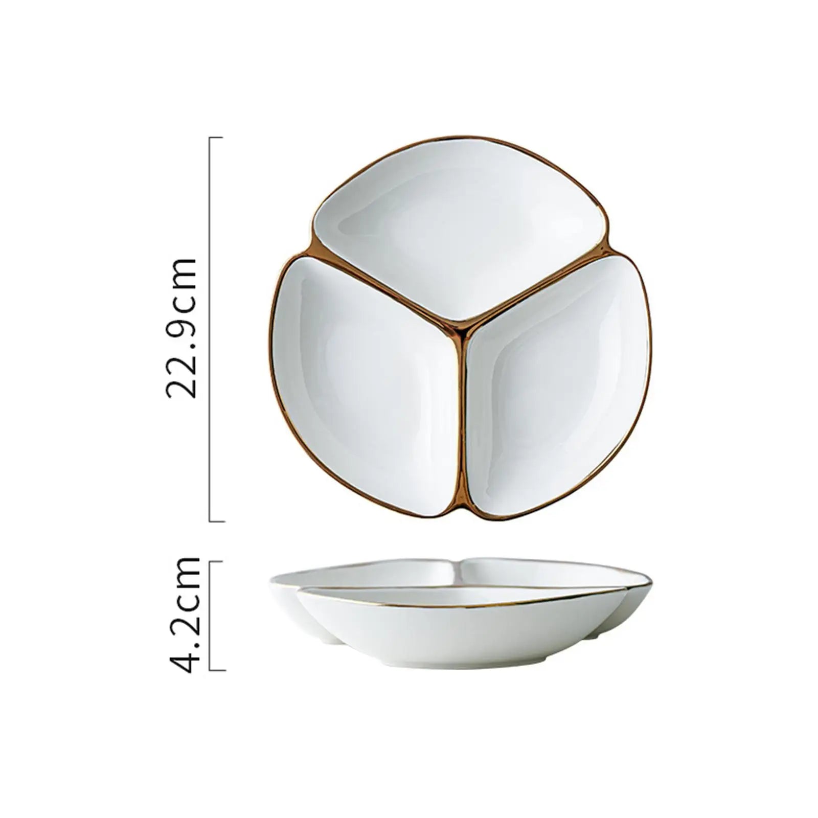 Divided Plate Portion Control Three-grid Dinner Plate for Lunch Adult Dinner Good Vibrations
