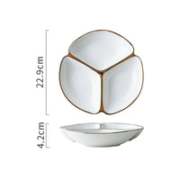 Divided Plate Portion Control Three-grid Dinner Plate for Lunch Adult Dinner Good Vibrations