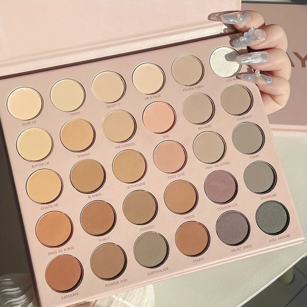 30 Colors Eyeshadow Palette Matte & Pearl Finishes Multicolor Eye Shadow Disc for Daily Makeup Professional Beginner Friendly Good Vibrations