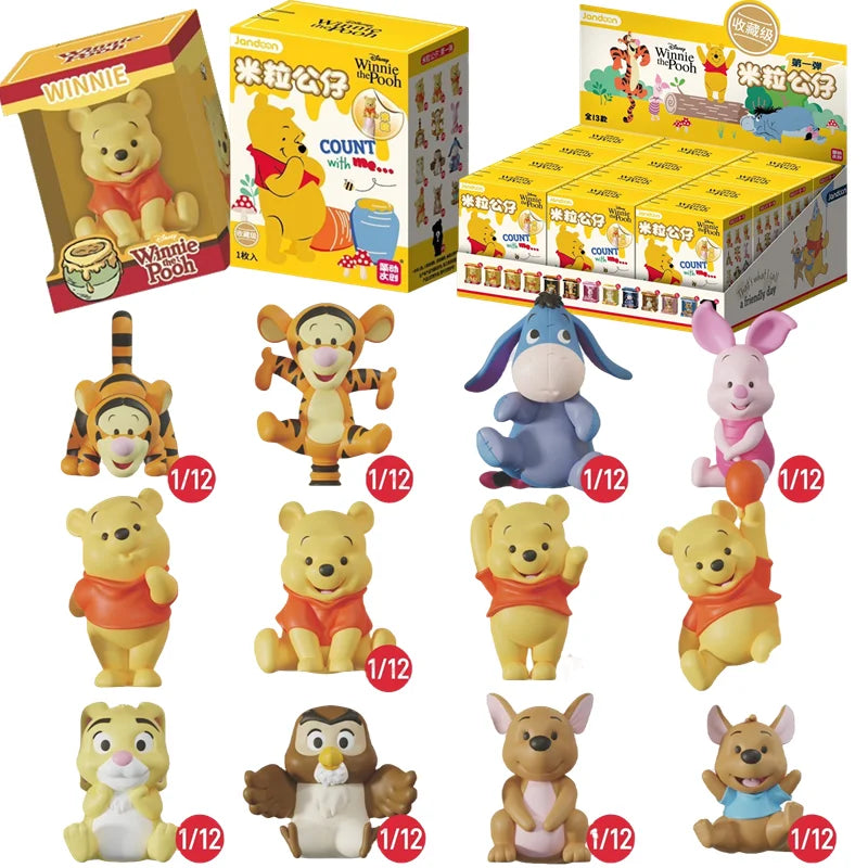 JANDOOM Disney Toy Story Zootopia Stitch Pooh Bear Mickey Mouse Action Figure Blind box Rice Grain Doll Anime Model Toys Gifts Good Vibrations