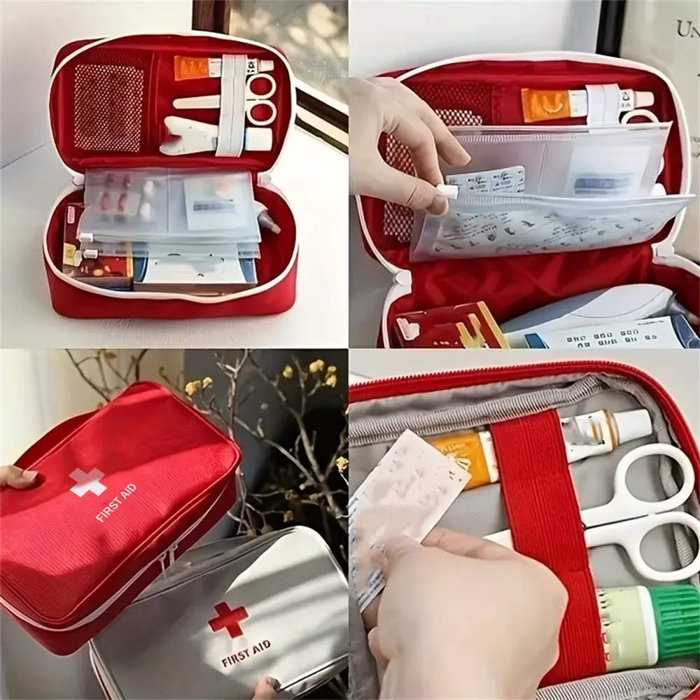First Aid Kit Emergency Survival Bag Handbag Durable Trauma Bag Compact Rescue Tote Bag Portable Medicine Storage Bag Good Vibrations