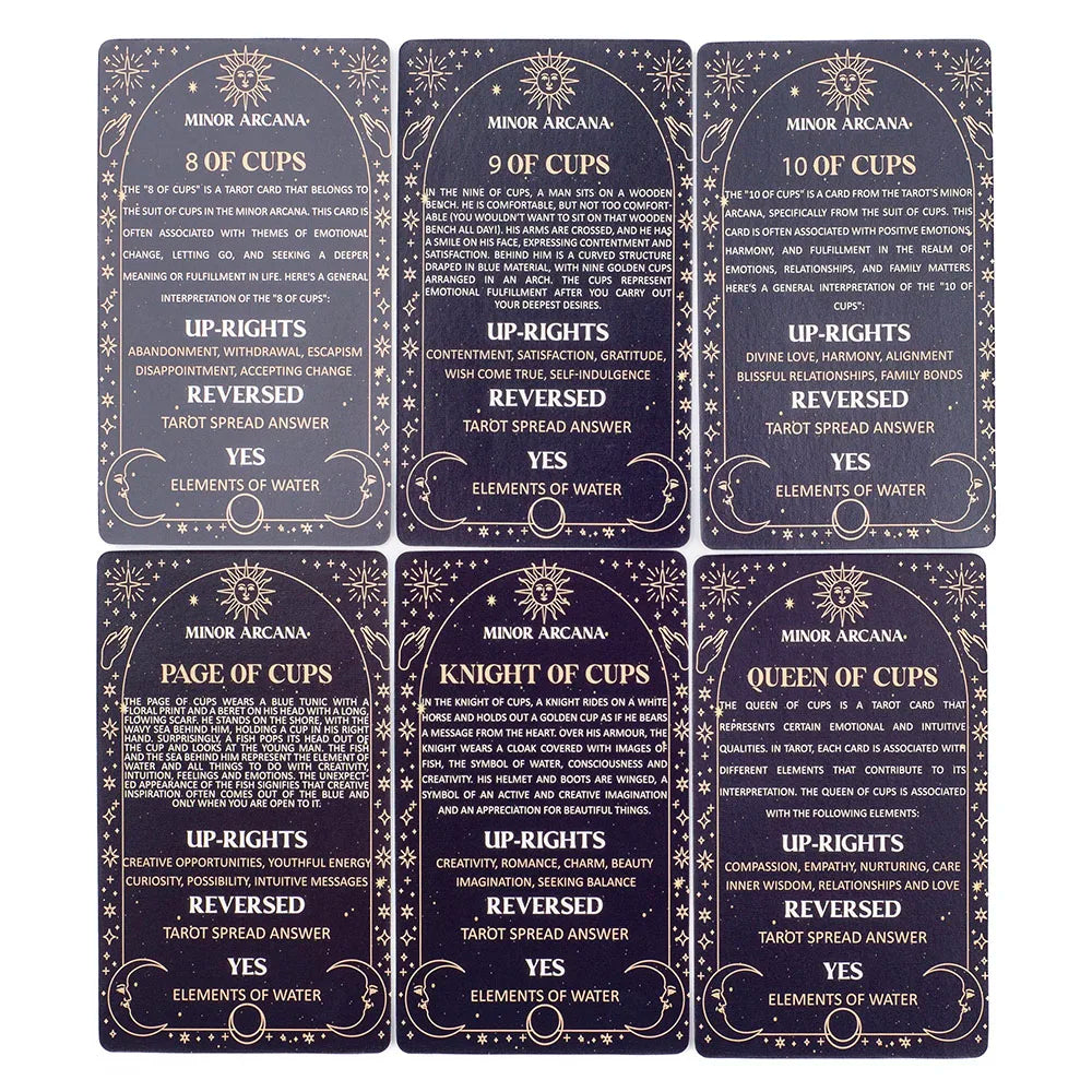 Meaning Tarot Cards 78 Cards Deck English Visions Divination Edition Board Game for Beginners Pocket Size Tarot Learning Deck Good Vibrations