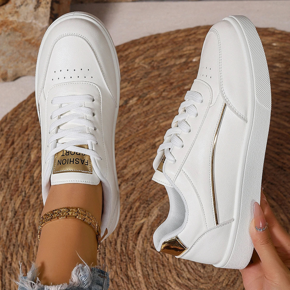Women Sneakers Spring Autumn Casual Skateboard Breathable Sneakers Women Comfortable Outdoor Tennis Walking Shoes Women Good Vibrations