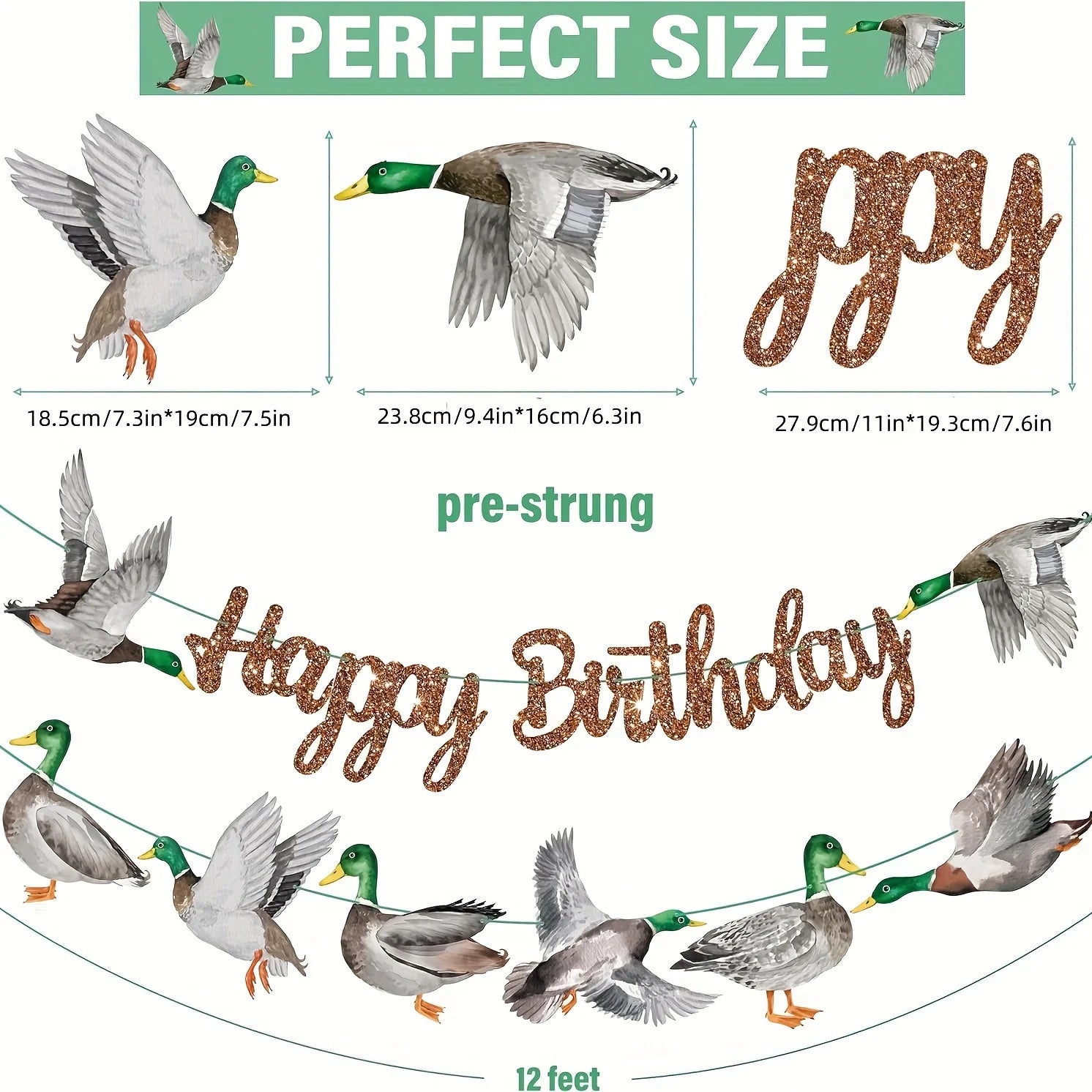 Mallard Duck Happy Birthday Party Decorations Duck Hunting Birthday Party Banner Mallard Duck Birthday Party Banner Hunting Good Vibrations