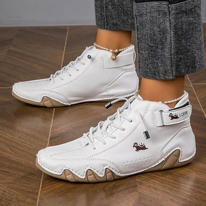 Boots for Men Casual High Top Sneakers Soft Sole Fashion Mens Slip-On Leather Driving Walking Shoes Comfort Luxury Ankle Boots Good Vibrations