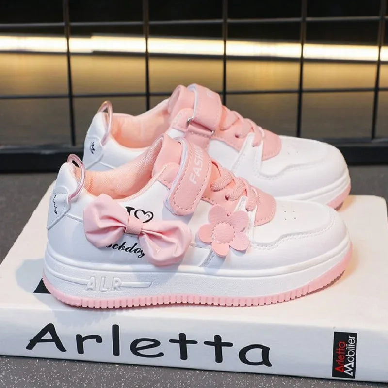 Teenagers outdoor sneakers Student girls' cute bow sports shoes Comfortable soft sole running shoes casual tennis shoes Good Vibrations