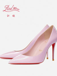 High heeled shoes for women 2024, pink slim heel, light lipstick base, sexy temperament, not tiring, single foot shoes Good Vibrations