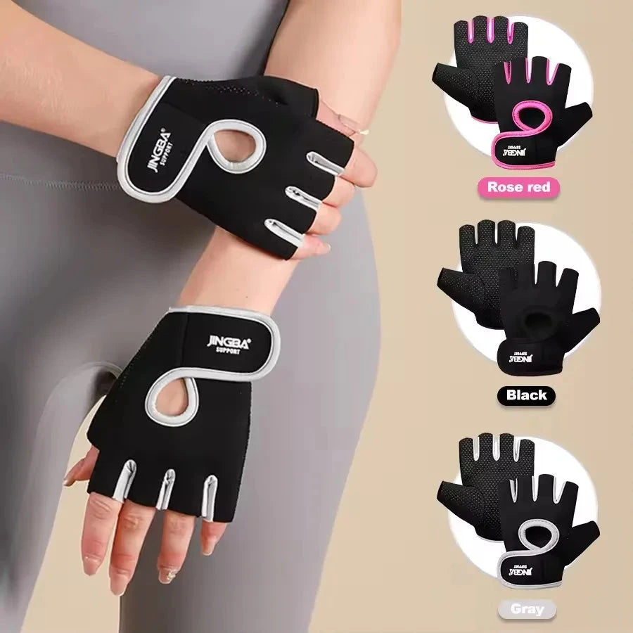 Fitness Half Finger Gloves Unisex Fitness Gym Weightlifting Exercise Gloves Silicone Anti Slip Breathable Outdoor Cycling Gloves Good Vibrations