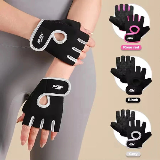 Fitness Half Finger Gloves Unisex Fitness Gym Weightlifting Exercise Gloves Silicone Anti Slip Breathable Outdoor Cycling Gloves Good Vibrations